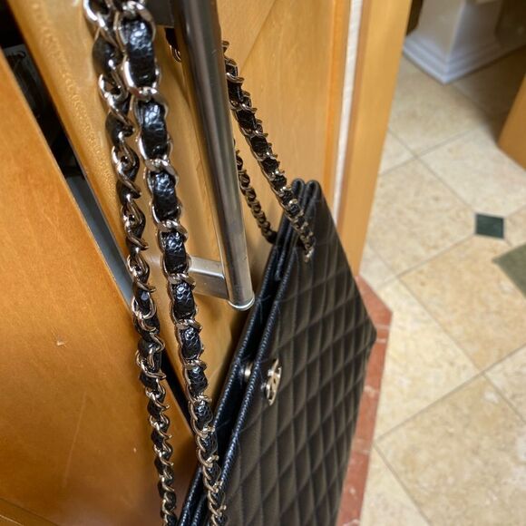 EUC Vintage CHANEL Black Bag with Silver Hardware - Picture 12 of 15